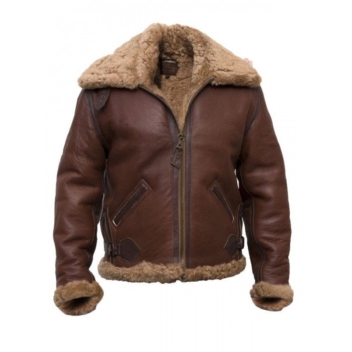 Brad Pitt Fur Brown Leather Jacket 